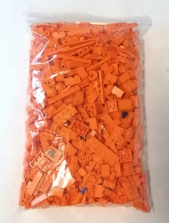 SCL150 HRANÉ LEGO MIX DÍLŮ ORANŽOVÁ - VÁHA 600 GRAMŮ