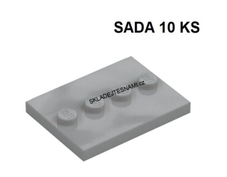 LH405 LEGO DESTIČKY PLOCHÉ SVĚTLE ŠEDÉ 10 KS