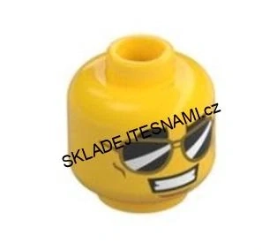 X344 LEGO NOVÁ HLAVA ŽLUTÁ MUŽSKÁ BRÝLE ZLATÉ OBLOUČKY