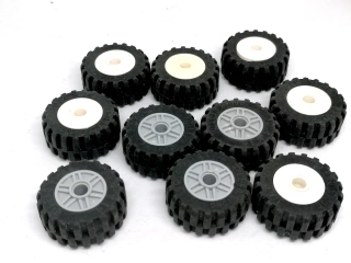 LH2711 LEGO HRANÁ VELKÁ KOLA PRŮMĚR 3 CM HRUBÁ GUMA 10 KS MIX BAREV STŘEDU STŘEDY(30,4X14)