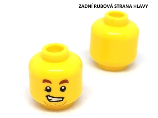 X355 LEGO NOVÁ HLAVA ŽLUTÁ 1 KS KŘIVÝ ÚSMĚV