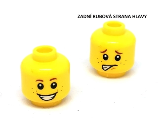 X356 LEGO NOVÁ HLAVA ŽLUTÁ 1 KS KŘIVÝ ÚSMĚV DVA OBLIČEJE