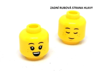 X358 LEGO NOVÁ HLAVA ŽLUTÁ 1 KS ÚSMĚV A SPÍCÍ- DVA OBLIČEJE