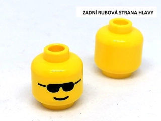 X359 LEGO NOVÁ HLAVA ŽLUTÁ 1 KS ÚSMĚV A SLUNEČNÍ BRÝLE ČERNÉ