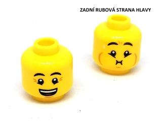 X360 LEGO NOVÁ HLAVA ŽLUTÁ 1 KS ÚSMĚV A FOUKAJÍCÍ