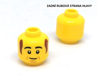 X371 LEGO NOVÁ HLAVA ŽLUTÁ 1 KS HNĚDÉ KOTLETY