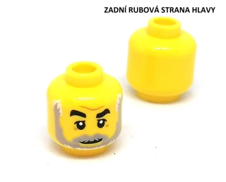 X378 LEGO NOVÁ HLAVA ŽLUTÁ 1 KS ŠEDÉ VOUSY
