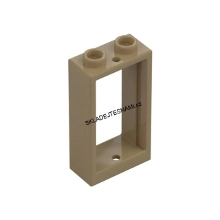LH2719 LEGO HRANÉ OKNO VYSOKÉ 1X2X3 NOPKY ČIRÉ SKLO RÁM TMAVÉ OPÁLENÍ