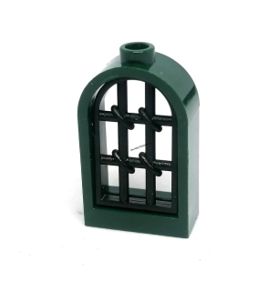 LH2751 LEGO HRANÉ OKNO OBLOUK ZELENÝ RÁM ČERNÁ MŘÍŽ