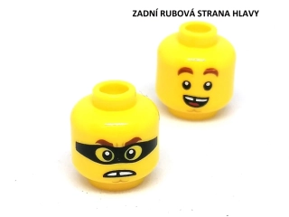 X392 LEGO NOVÁ HLAVA ŽLUTÁ 1 KS LUPIČ ZLODĚJ S MASKOU BEZ ZUBU