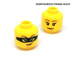 X398 LEGO NOVÁ HLAVA ŽLUTÁ 1 KS ZLODĚJKA HNĚDÉ OBOČÍ S MASKOU
