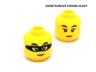 X399 LEGO NOVÁ HLAVA ŽLUTÁ 1 KS ZLODĚJKA ČERNÉ OBOČÍ MASKA