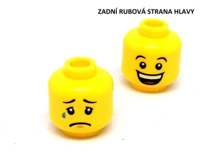 X402 LEGO NOVÁ HLAVA ŽLUTÁ 1 KS MUŽ PLÁČ/ÚSMĚV