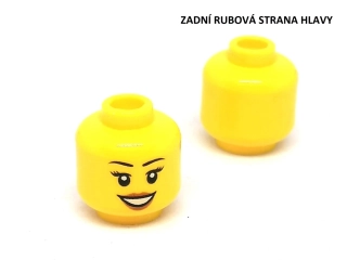 X404 LEGO NOVÁ HLAVA ŽLUTÁ 1 KS ZPÍVAJÍCÍ ŽENA S ÚSMĚVEM