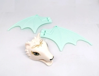 LH2773 LEGO HRANÁ TYRKYSOVÁ KŘÍDLA DÉLKA 10 CM ELVES+HLAVA DRAKA