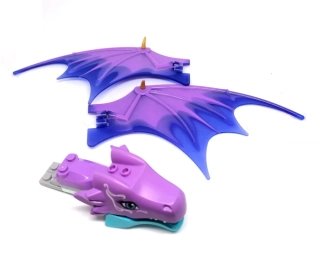 LH2775 LEGO HRANÁ FIALOVÁ KŘÍDLA DÉLKA 15 CM ELVES+HLAVA DRAKA