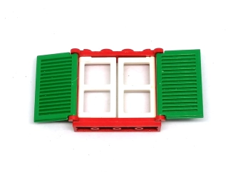 LH2786 LEGO HRANÉ BÍLÉ OKNO ČERVENÝ RÁM ZELENÁ OKENICE