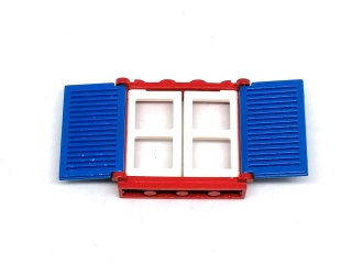 LH2787 LEGO HRANÉ BÍLÉ OKNO ČERVENÝ RÁM MODRÁ OKENICE