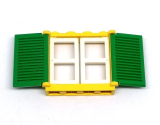 LH2794 LEGO HRANÉ BÍLÉ OKNO ŽLUTÝ RÁM ZELENÁ OKENICE