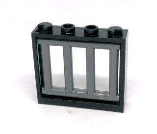 LH2801 LEGO HRANÉ OKNO ŠEDÁ MŘÍŽ RÁM ČERNÝ