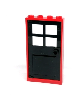 LH2809 HRANÉ LEGO DVEŘE ČERNÉ ČERVENÝ RÁM