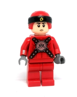 LH4434 LEGO HRANÁ MINIFIGURKA ČERVENÁ KOMBINÉZA