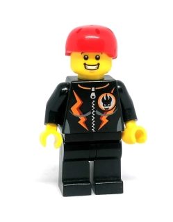 LH4457 LEGO HRANÁ MINIFIGURKA MUŽ ZÁVODNÍK NA KOLE