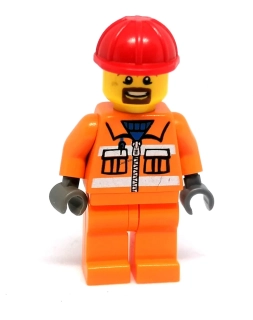 LH4477 LEGO HRANÁ MINIFIGURKA DĚLNÍK ORANŽOVÝ