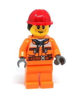 LH4478 LEGO HRANÁ MINIFIGURKA DĚLNÍK VLASY POD HELMOU