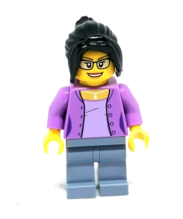 LH4506 LEGO HRANÁ MINIFIGURKA ŽENA FIALOVÁ KOŠILE