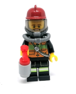 LH4513 LEGO HRANÁ MINIFIGURKA MUŽ HASIČ S PŘÍSTROJEM
