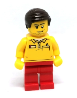 LH4518 LEGO HRANÁ MINIFIGURKA MUŽ ŠEDÉ VLASY LEGOT TRIKO