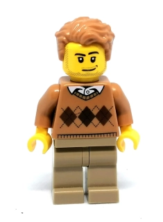 LH4519 LEGO HRANÁ MINIFIGURKA MUŽ HNĚDÝ SVETR