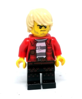 LH4533 LEGO HRANÁ MINIFIGURKA ZLODĚJ ČERVENÁ KOŠILE