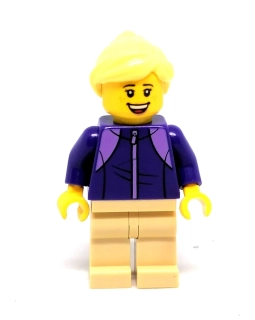 LH4561 LEGO HRANÁ MINIFIGURKA ŽENA FIALOVÁ MIKINA
