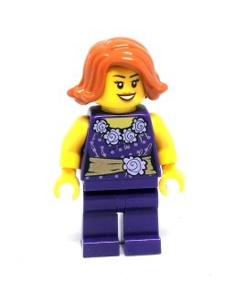 LH4567 LEGO HRANÁ MINIFIGURKA ŽENA FIALOVÉ OBLEČENÍ