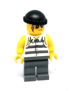 LH4572 LEGO HRANÁ MINIFIGURKA ZLOČINEC ČERNÁ ČEPICE