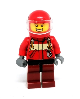 Lh4603 LEGO HRANÁ MINIFIGURKA MUŽ ČERVENÁ HELMA