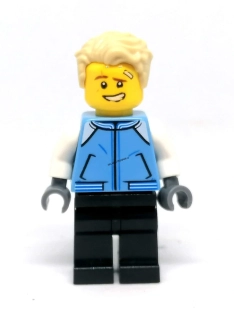 Lh4626 LEGO HRANÁ MINIFIGURKA MUŽ BLOND MODRÁ BUNDA