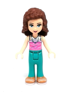 Lh4642 LEGO HRANÁ MINIFIGURKA FRIENDS DÍVKA HNĚDÉ VLASY