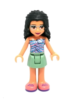 Lh4649 LEGO HRANÁ MINIFIGURKA FRIENDS DÍVKA ČERNÉ VLASY BRÝLE