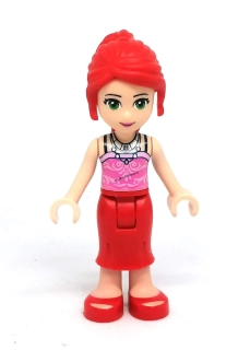 Lh4650 LEGO HRANÁ MINIFIGURKA FRIENDS DÍVKA ČERVENÁ SUKNĚ