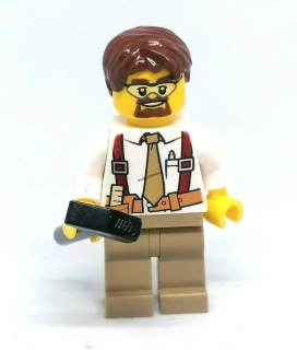 Lh4664 LEGO HRANÁ MINIFIGURKA MUŽ BÍLA KOŠILE KLADIVO