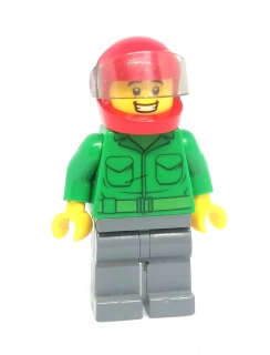 Lh4677 LEGO HRANÁ MINIFIGURKA MUŽ MOTORKÁŘ ČERVENÁ HELMA