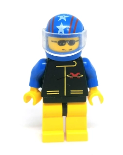Lh4678 LEGO HRANÁ MINIFIGURKA MUŽ MOTORKÁŘ MODRÁ HELMA
