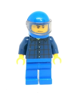 Lh4680 LEGO HRANÁ MINIFIGURKA MUŽ MOTORKÁŘ MODRÉ OBLEČENÍ
