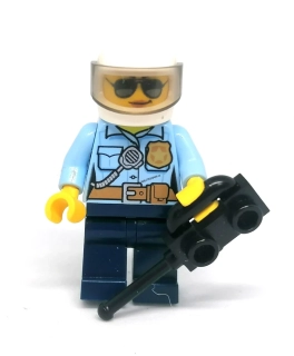 Lh4687 LEGO HRANÁ MINIFIGURKA MOTORKÁŘKA POLICISTKA MODRÁ KOMBINÉZA