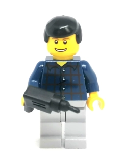 Lh4692 LEGO HRANÁ MINIFIGURKA MUŽ MODRÁ KOŠILE VRTAČKA
