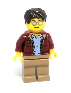 Lh4723 LEGO HRANÁ MINIFIGURKA MUŽ ČERVENÁ BUNDA
