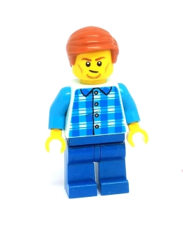 LH4823 LEGO HRANÁ MINIFIGURKA CITY MUŽ V KOSTKOVANÉ KOŠILI